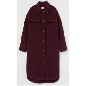 H&M Wool blend coat black white NWT Large